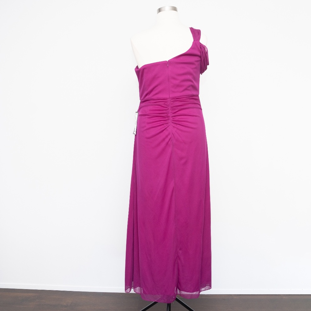 Alex Evenings - One Shoulder Ruched Mesh Gown - Picture 3 of 12